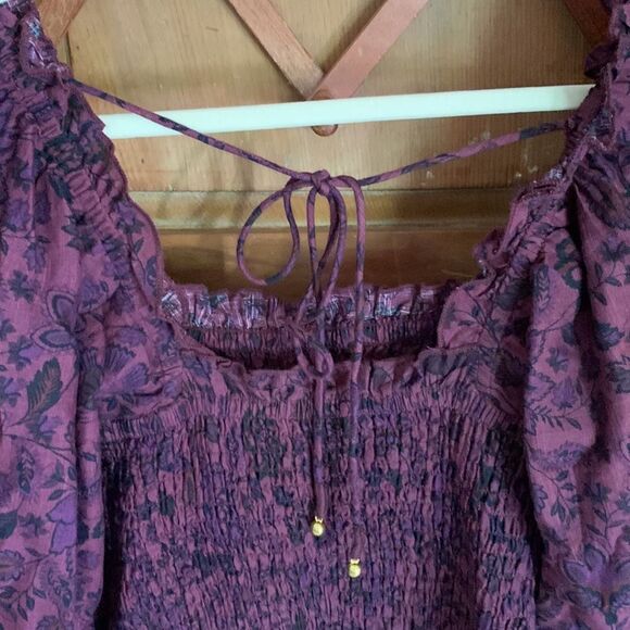 Free People Smock It to Me purple smocked mini dress NWT - Picture 12 of 12